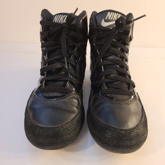 Rare Woman's Nike Greco Supreme Wrestling Shoes Black Leather 2009 Size 8.5 - Picture 2 of 9